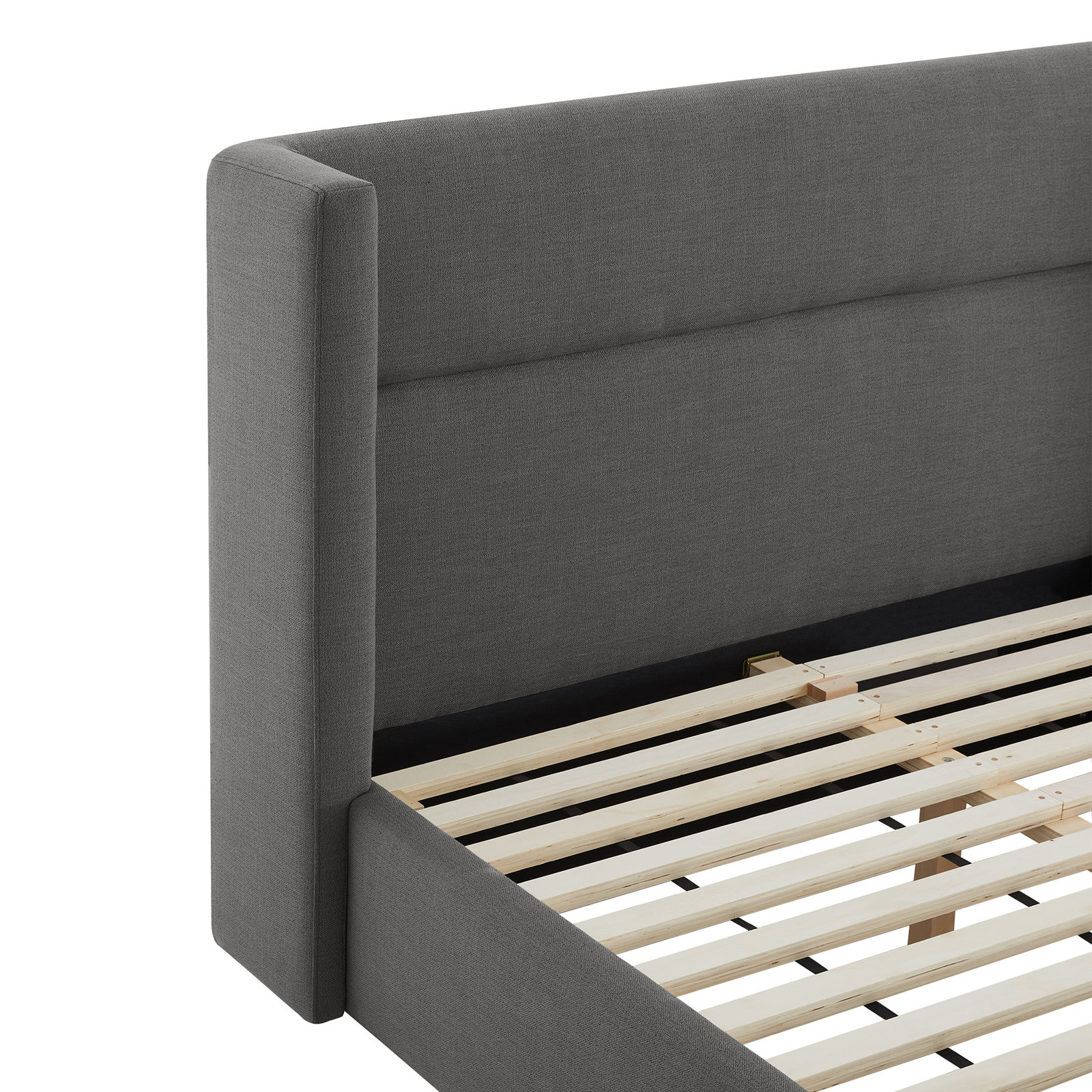 Jayla Platform Bed, King, Effie Smoke Performance Linen