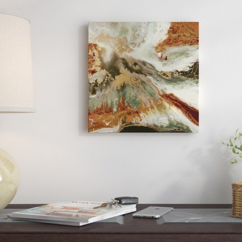 « fluid cuivre », reproduction d’art sur toile, H 37 po x l 37 po x P 1,5 po, Toile avec cadre noir