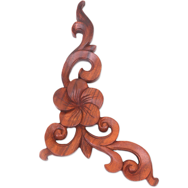 Seji Taram Handmade Boho Plants & Flowers Wall Decor on Solid Wood