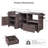 Solid Wood 80.5" Outdoor Kitchen Island For Big Green Egg& Blackstone Griddle, Grill Cart Table With Stainless Steel Top-1720195238