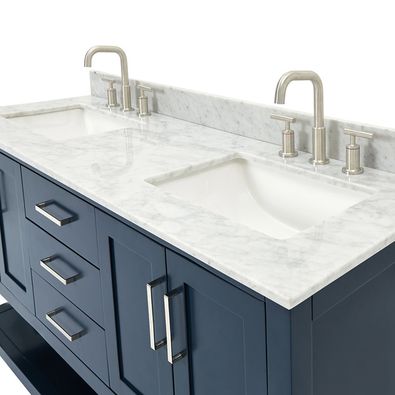 Magnolia Bath Vanity Rectangular Basin S073DCW2R, Oval, Midnight Blue, 61"