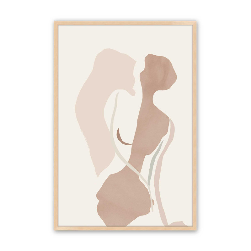 Reproduction d'échos subtils dans un cadre en érable, 16 po x 12 po, H 15 po x l 12 po, Érable brut