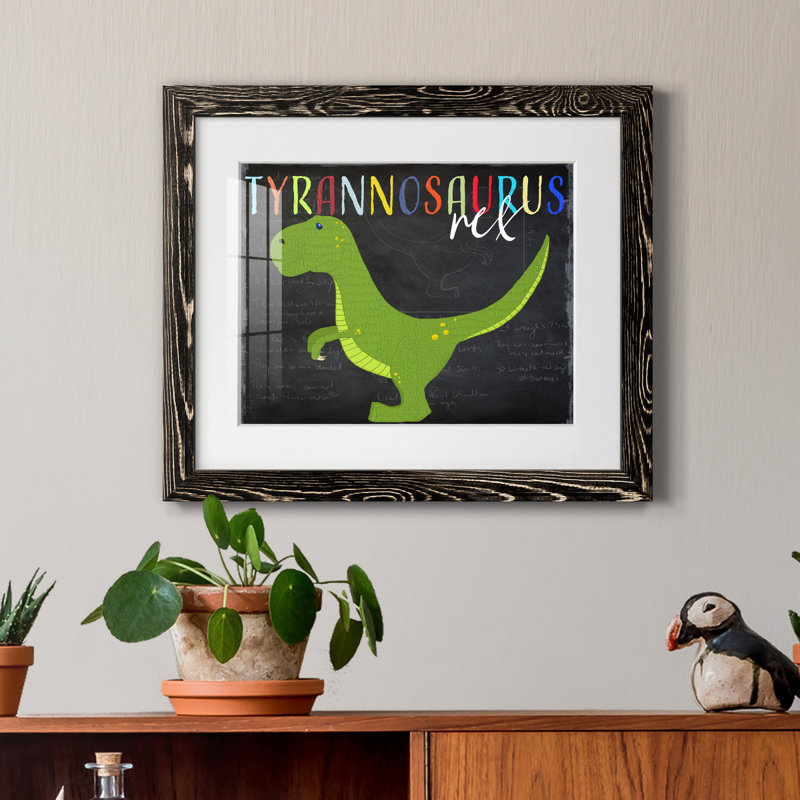 Tyrannosaurus Rex - reproduction de cadre photo sur papier, H 24 po x l 18 po x P 1,5 po, Papier encadré noir