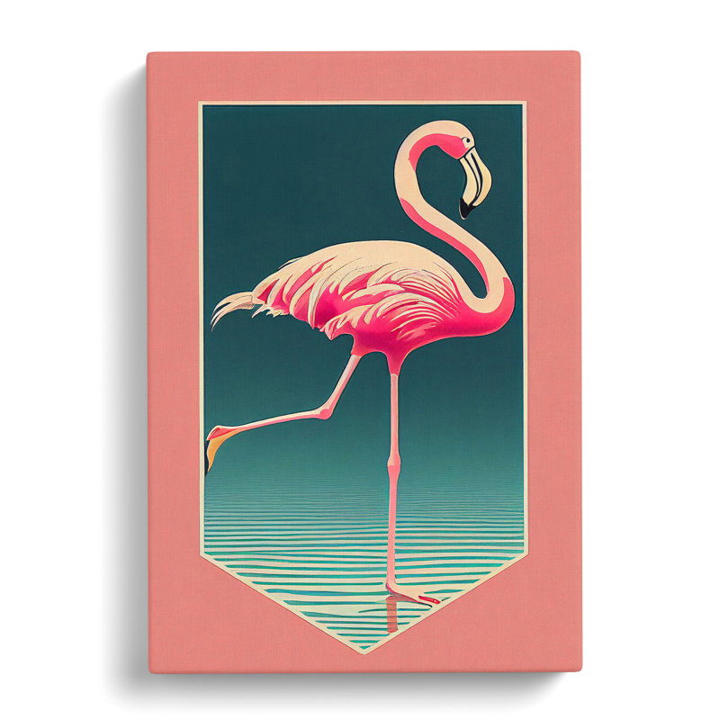 XC1022-2397X Happy Flamingo - Wrapped Canvas Print, 50cm H x 35cm W x 3cm D