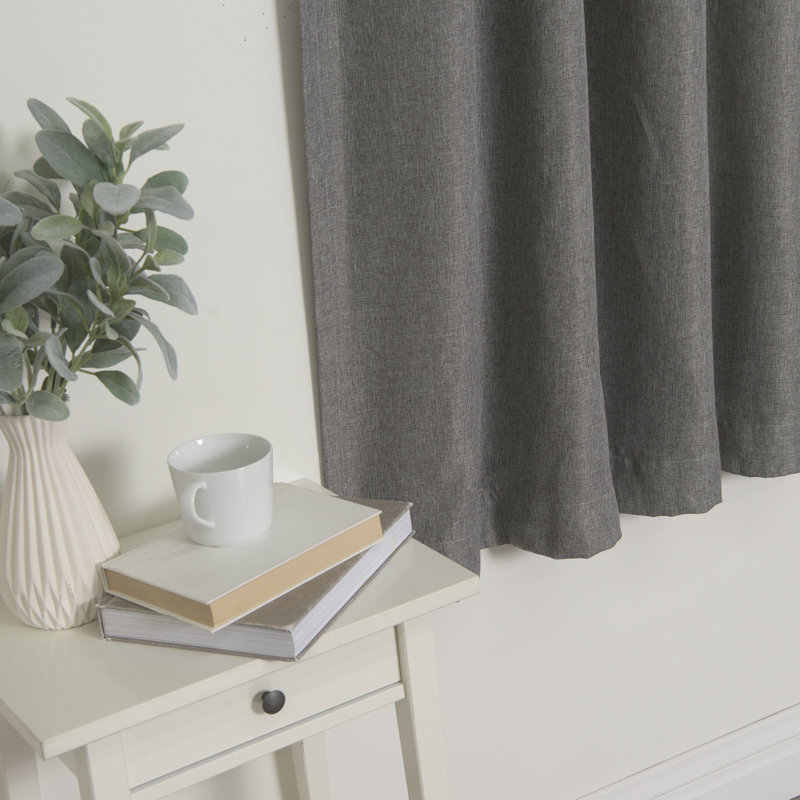 Reyna Room Darkening Curtain Single Panel, Gray, 52" W x 63" L