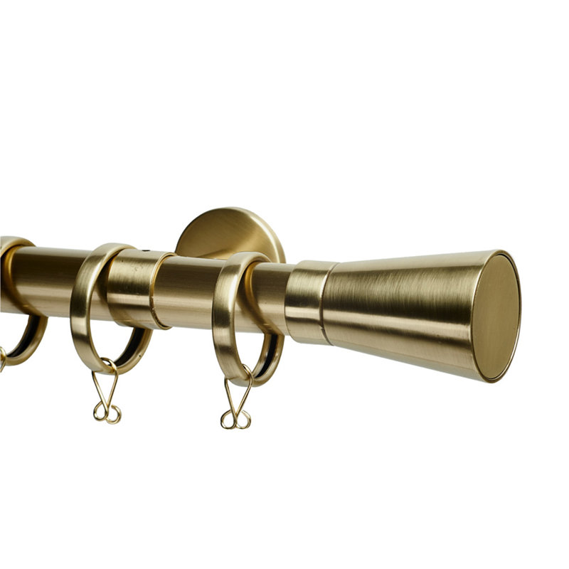 Port Lincoln Single Curtain Rod, Vintage Brass, 96"