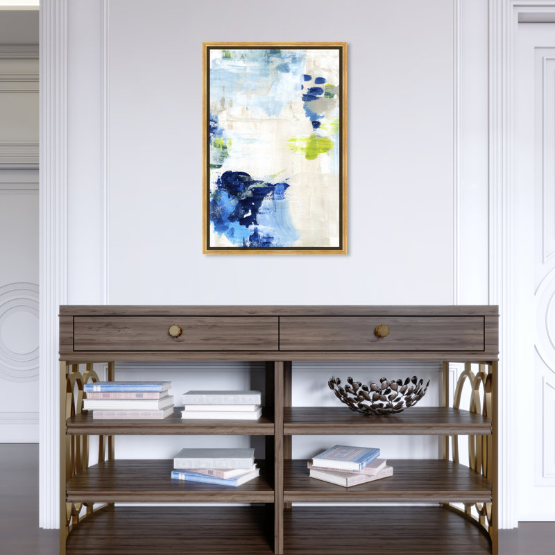 Perks Abstract Sky Garden Modern Blue par Oliver Gal, H 25,5 po x l 17,5 po x P 1,75 po