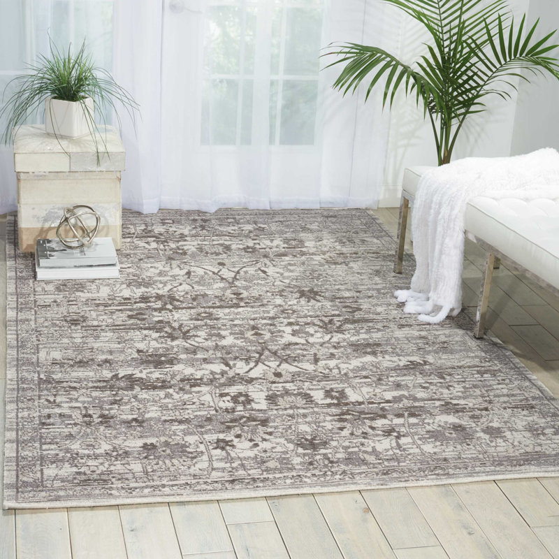 Tapis gris moderne Cannes, Rectangle 5 pi 6 po x 8 pi