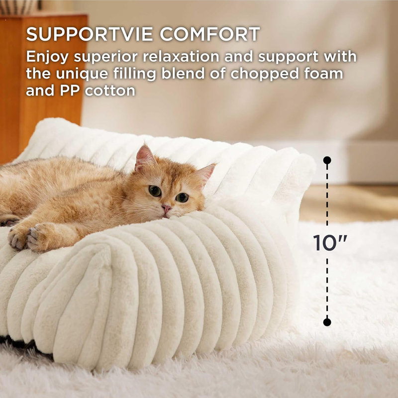 Canapé pour chat blanc moyen, Blanc, H 17,7 po x l 11,8 po x P 1,97 po