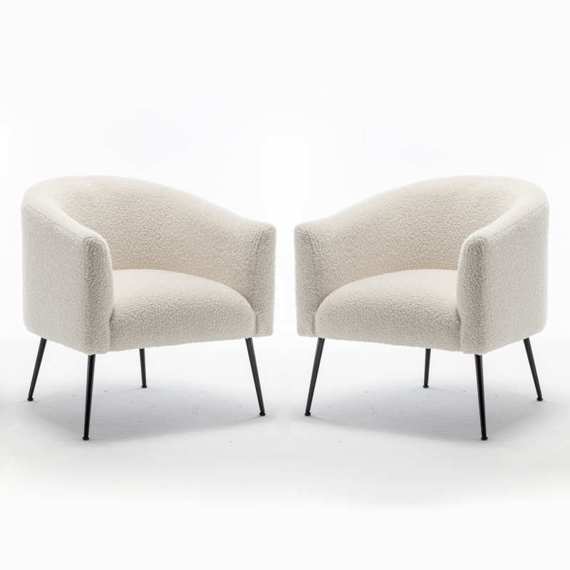 Hisakazu Upholstered Barrel Chair, Black