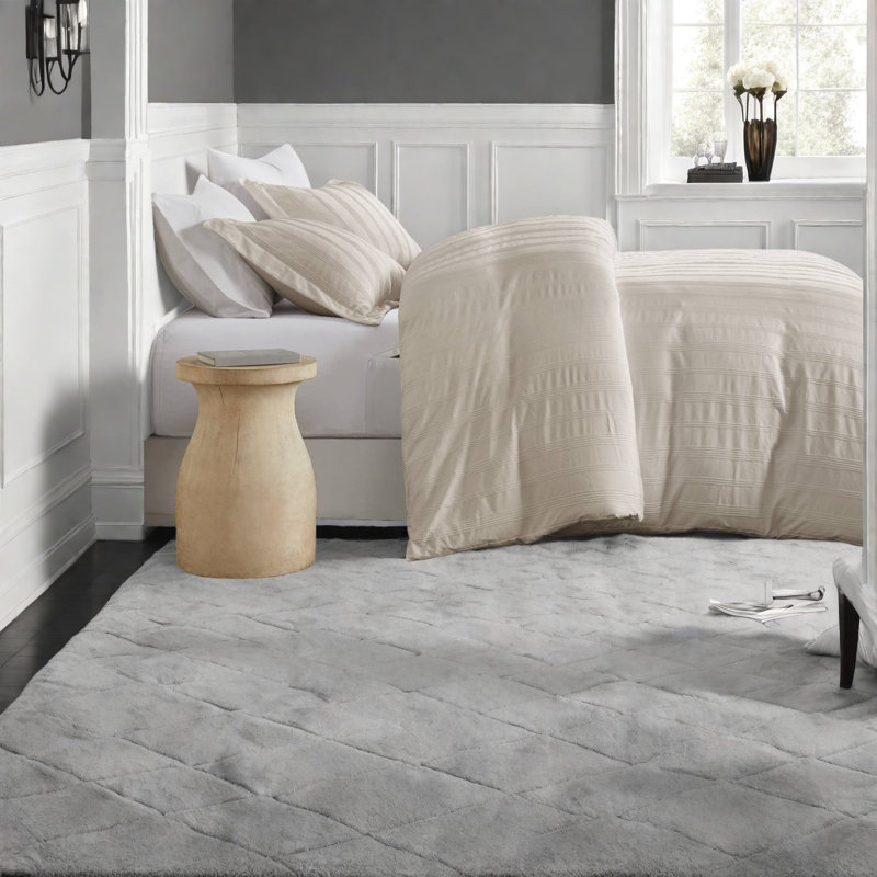 Ensemble de literie pour grand lit élégant, polyester rayé, style moderne pour la maison