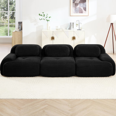 Canapés confortables et modernes en velours côtelé, conception ergonomique pour le salon