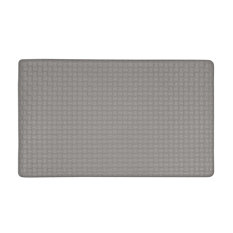 Tapis tissé gaufré anti-fatigue, Rectangle 1 pi 8 po x 3 pi 3 po, Gris