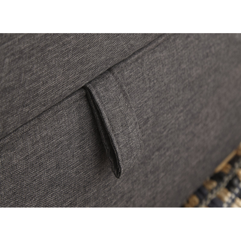 Lulu 66cm Wide Rectangle Solid Colour Ottoman with Storage, Charcoal Grey Hopsack