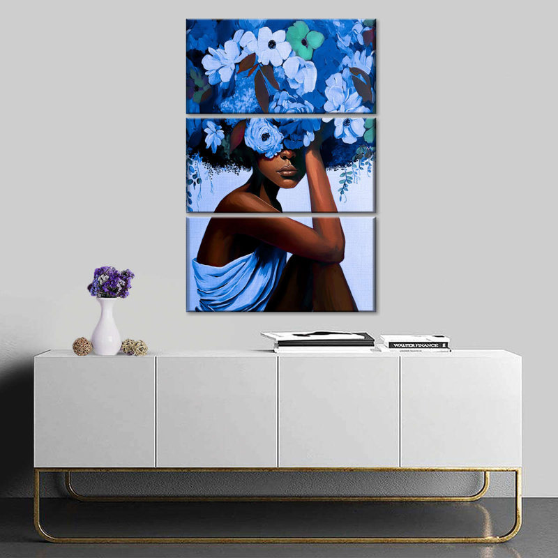 Ensemble de 3 reproductions sur toile 3 pièces par Amara T, H 38 po x l 24 po x P 1,25 po