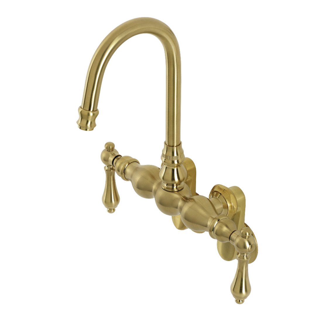 Kingston Brass Aqua Vintage Two-Handle 2-Hole Tub Wall Mount Clawfoot Tub Faucet Kingston Brass 