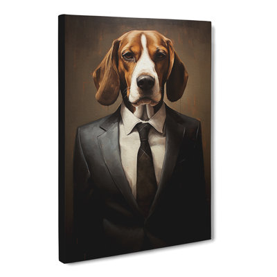 Beagle In A Suit Painting - Print