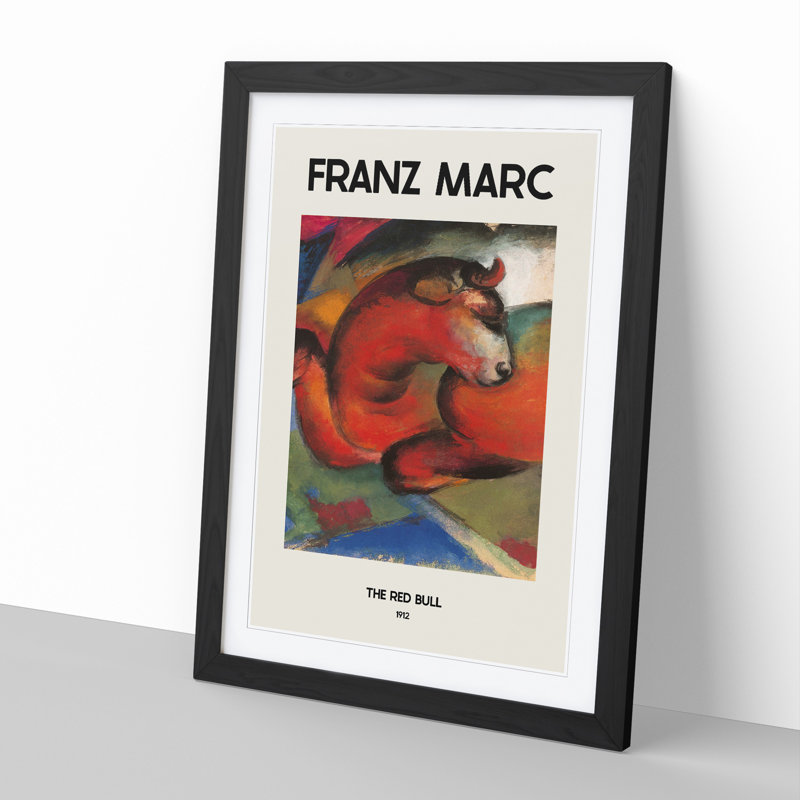 Red Bull by Franz Marc - Picture Frame Graphic Art, 36cm H x 27cm W x 2cm D