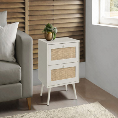 Table de bout moderne en stratifié avec tiroir de rangement