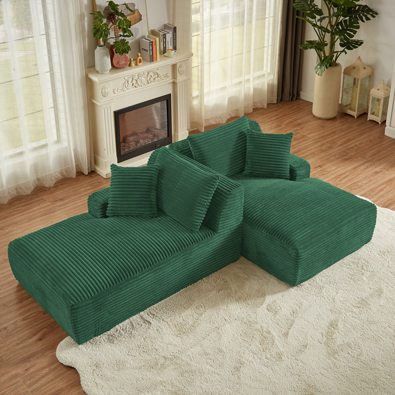 Méridienne compressible double - aucun assemblage requis, causeuse moelleuse moderne pour lire dans la chambre à coucher