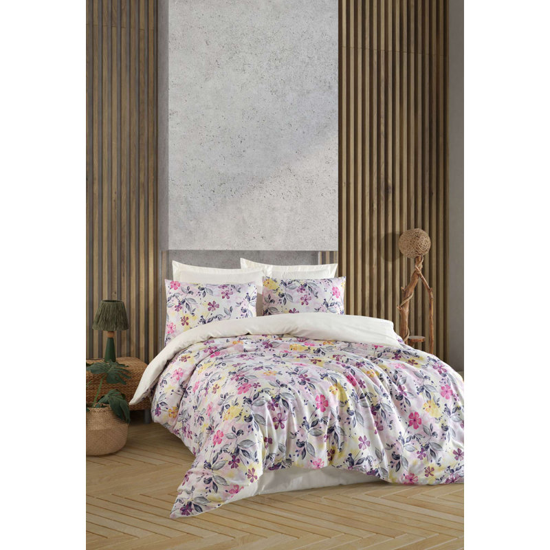 Quilt Cover Set, Lilac Floral, Twin Extra Long Duvet Cover + 1 King Pillowcase