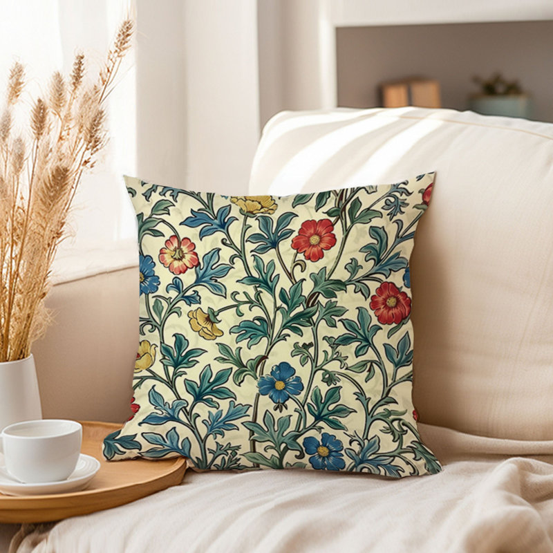 Botanical William Morris Damask Plants Pattern XVI Classic, 20"H x 20"W