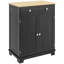Buffet de cuisine, armoire de rangement rustique avec plateau en bois massif naturel, mobilier de bar polyvalent à cadre en bois robuste pour l'organisation quotidienne de la maison-532137923