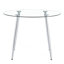 Un plateau de table en verre d'un diamètre de 38,6 pouces et une table de salle à manger circulaire minimaliste moderne avec des pieds en métal argenté. Convient pour les salons et les salles de conférence.-1463772162