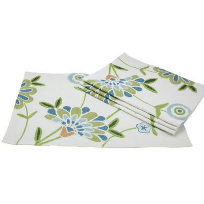 Flora Linens Polyester Embroidered Rectangle Placemat