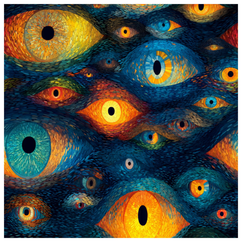 Housse de couette abstraite Eyes Bedding, Très grand lit