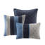 Édredon grand bleu marine 7 pièces - conception en microsuède, rembourrage, taille de literie facile d'entretien, avec coussin 16 x 16-120478245