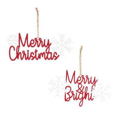 Gonda 3.75'' Metal Christmas Phrases Holiday Shaped Ornament