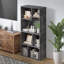 Bibliothèque Melgarejo Cubby Gray, bibliothèque géométrique moderne à 5 niveaux de 42 pouces de hauteur, organisateur de rangement autoportant avec plusieurs tablettes ouvertes, armoire de rangement au sol pour le salon, la chambre à coucher ou le bureau à domicile-3274563