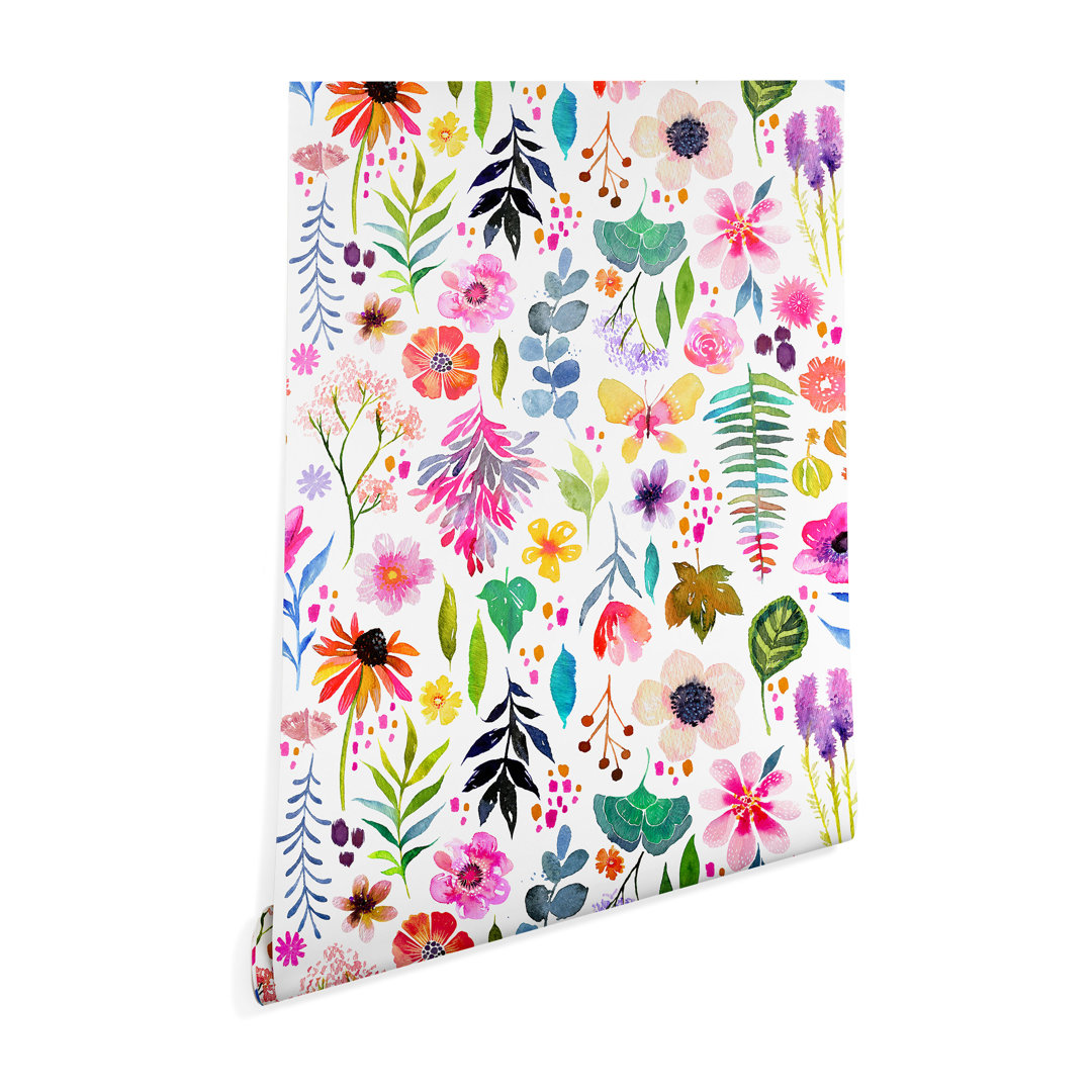Monica Peel & Stick Floral Tile Andover Mills™ Baby & Kids