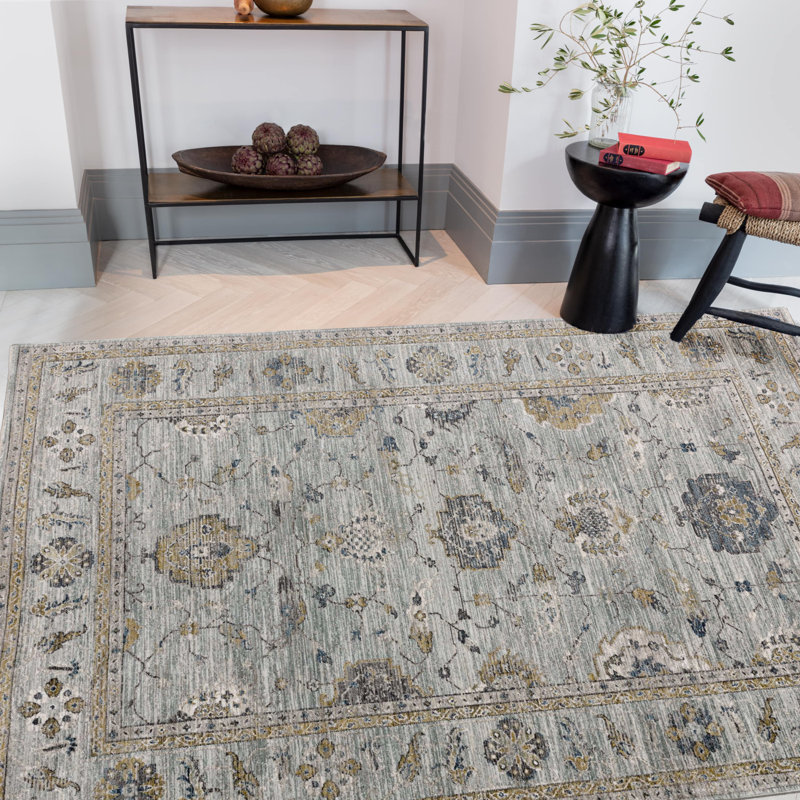 Chavonda Power Loomed Persian Teal Area Rug, Rectangle 160 x 240cm