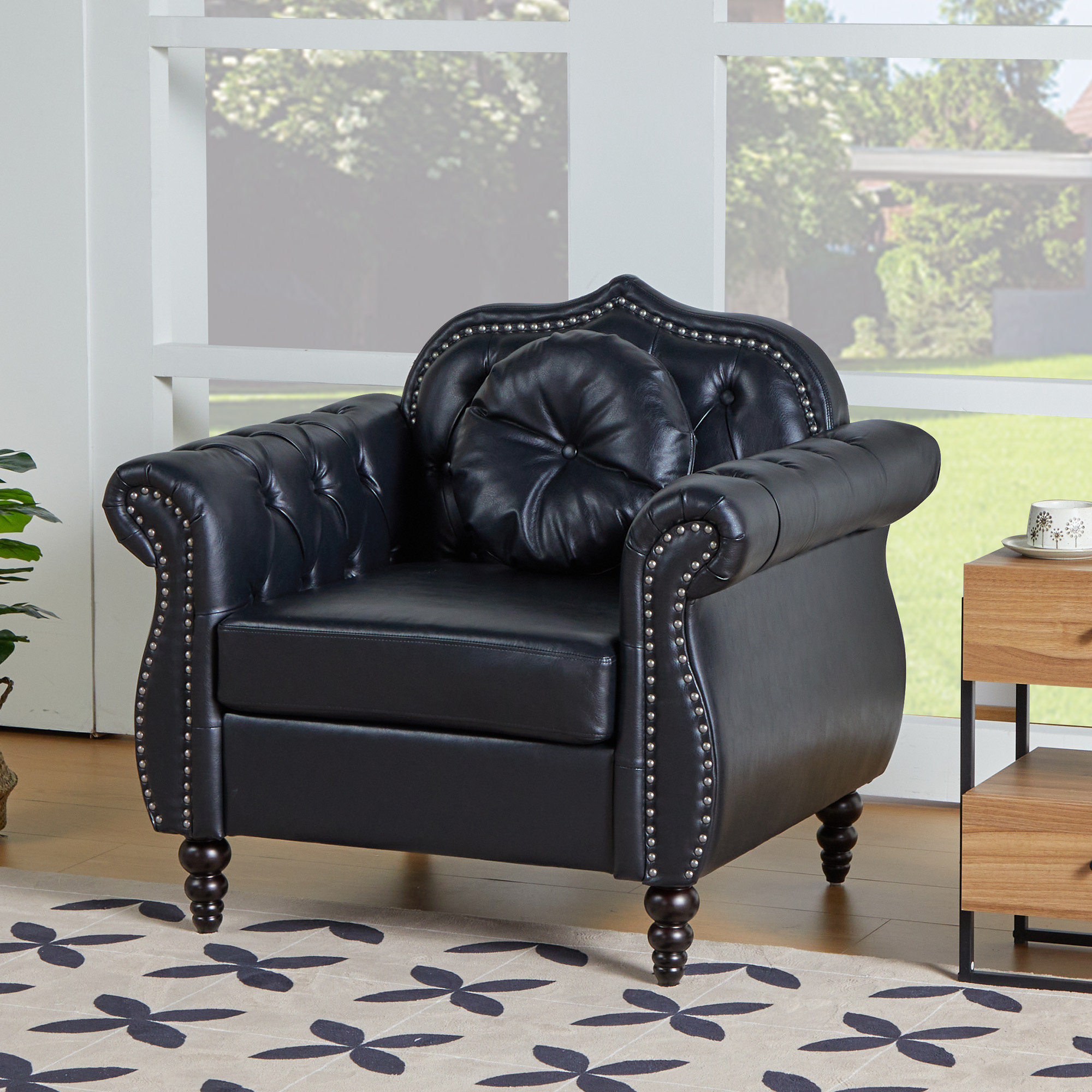 Cesiah Vegan Leather Club Chair