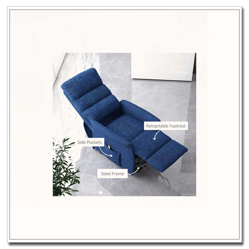 Fauteuil inclinable électrique avec télécommande, Bleu très foncé