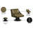 Quinton Vegan Leather Swivel Accent Chair-90995869-90995870