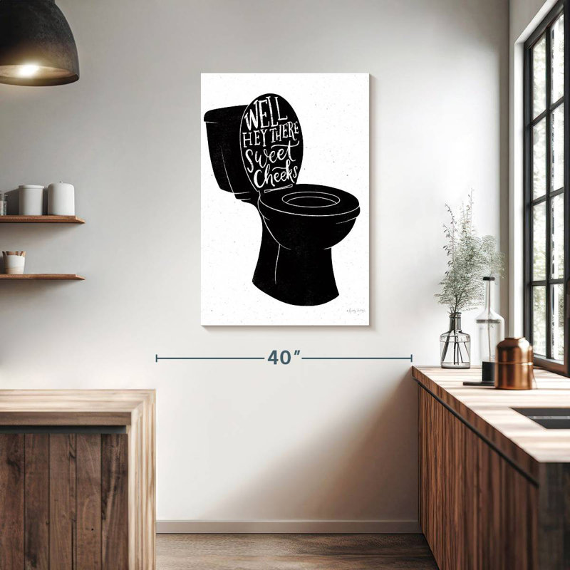Ketti Bathroom Puns II Black, 39" H x 26" W