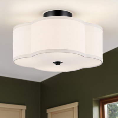 Plafonnier semi-encastré en tissu 4 lumières