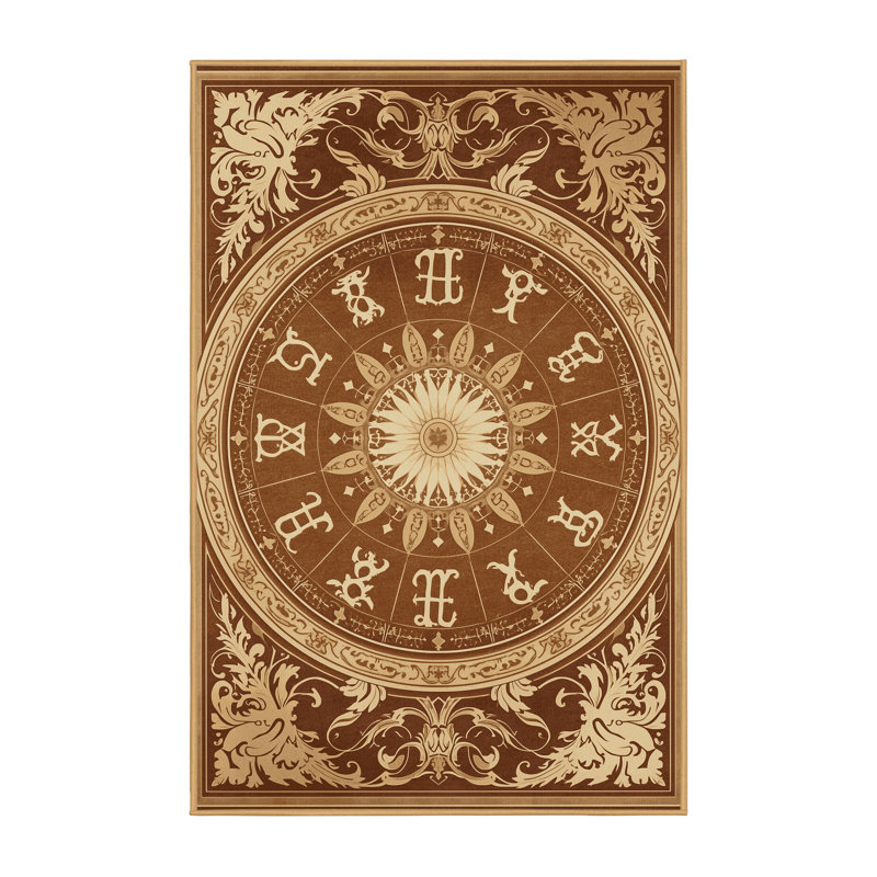 Tapis oriental doux et moelleux de style oriental classique brun Edgemont - reliure brun clair, 7 x 9