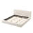 King Size Upholstered Bed Frame with Linen Thick Headboard & Footboard, Solid Wood Legs, Beige