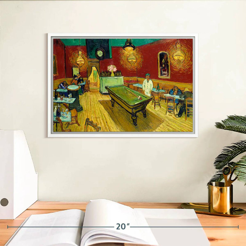 The Night Cafe, Floating Frame White, 13" X 9"