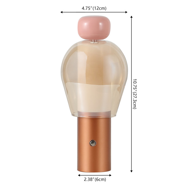 Lampe de table intégrée à intensité variable de style bougie moderne et rechargeable de 10,75 po avec capteur tactile Evonne Evonne