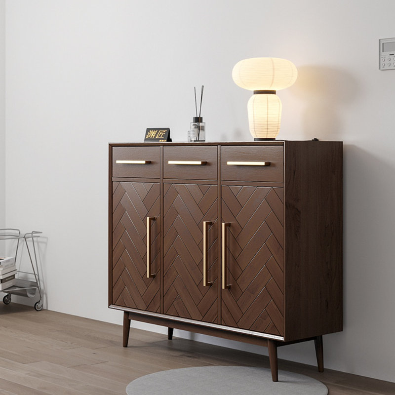 Armoire d'appoint simple en bois massif à grande capacité