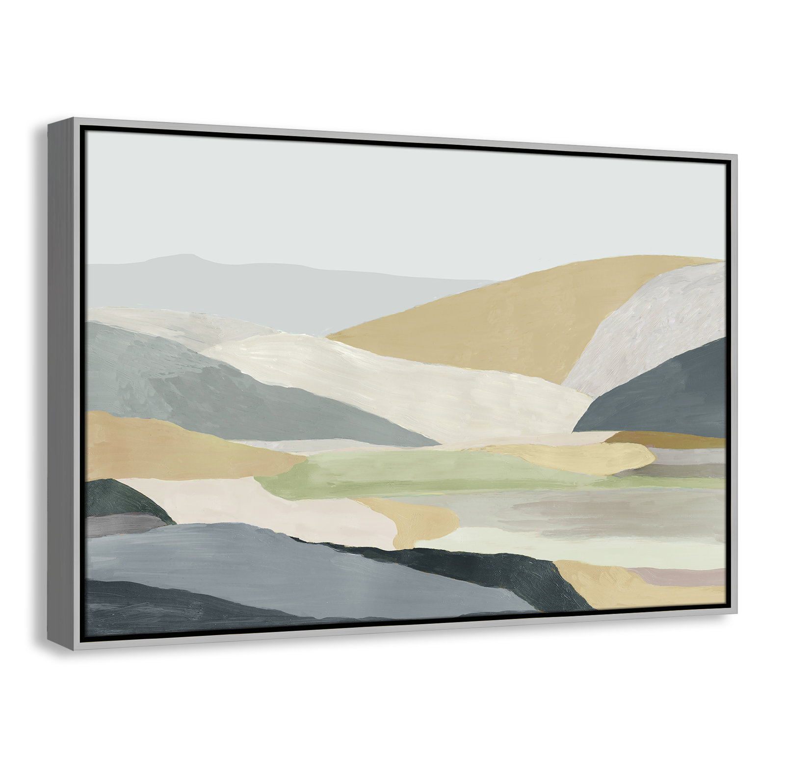 Blair "Warm Hills I" Painting, 25.5" H x 37.5" W x 2" D, Silver Canvas