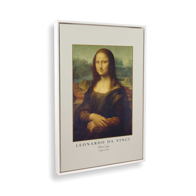 «Mona Lisa» par Leonardo Da Vinci, H 18,75 po x l 12,75 po, Blanc opaque