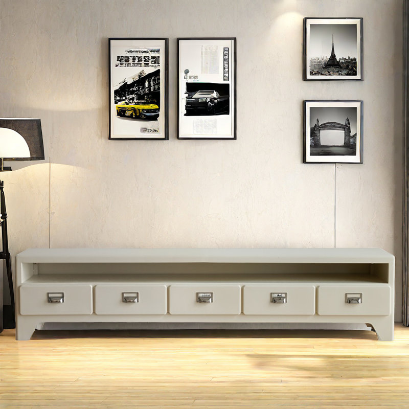 Crédence de rangement l 74,41 po, Blanc