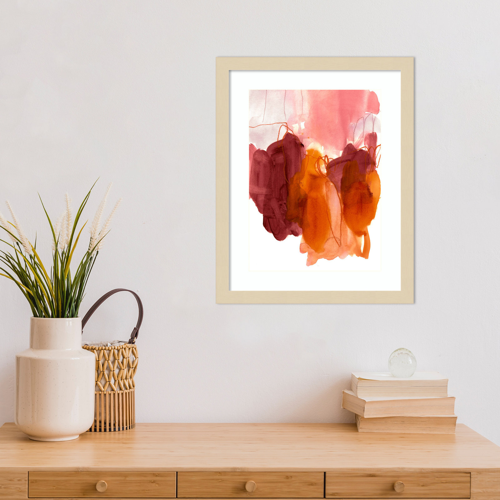 Orelia "Abstract Painting X" Print, 17" H x 14" W, Brown
