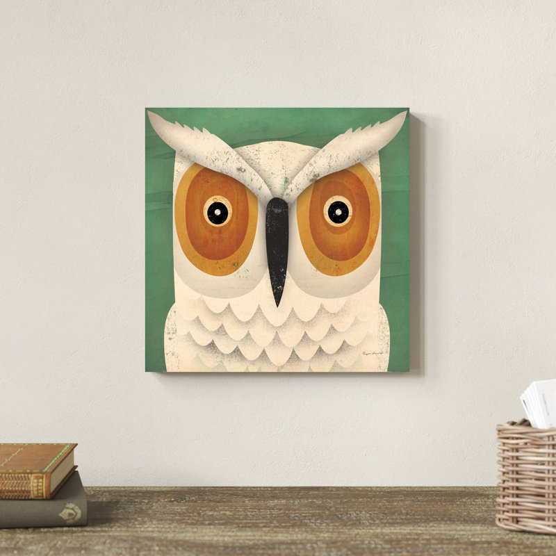 Hibou blanc, H 12 po x l 12 po